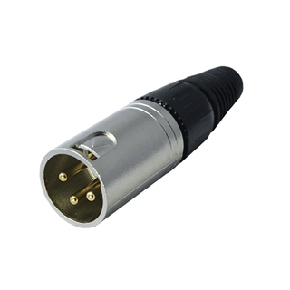 XLR 3 Pin Connector Chord Mount Male Gold Pin
