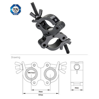 Swivel Coupler Aluminium Slim Black