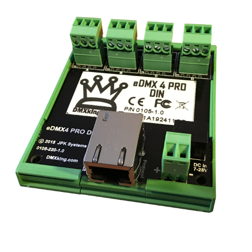 eDMX4 Pro Port Din Rail DMX Node