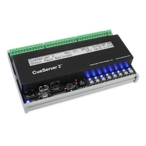 Din-Rail mounted CueServer2 with terminals , 1024 channels