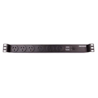 Jackson 1RU 6x Outlet Horizontal Power Rail