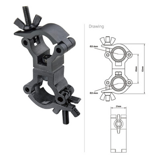 Mini Swivel Coupler for 1" tube Black