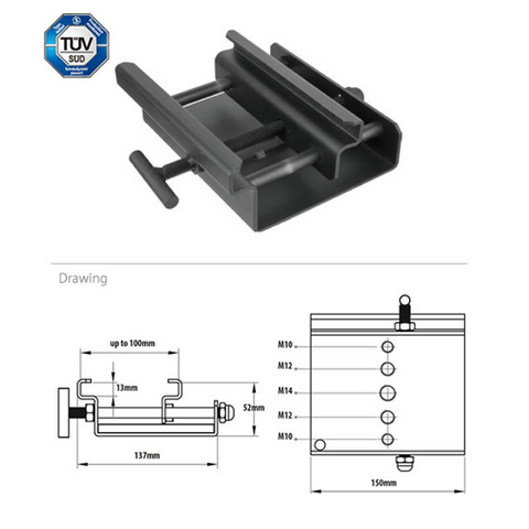 Kupo Steel Tent Clamp Black (Marquee Clamp)