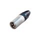 Neutrik 3 Pin Male Cable Connector with Nickel Housing and Silver Contacts.
