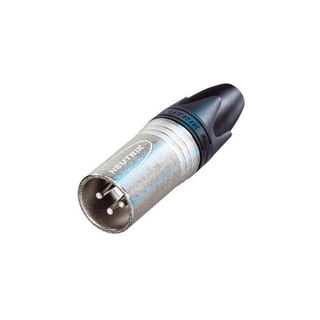 Neutrik 3 Pin Male Cable Connector with Nickel Housing and Silver Contacts.