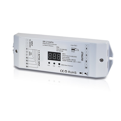 LED Decoder 4ch 5A, 12-36VDC, CV, Screw Terminals, 4 Contact input