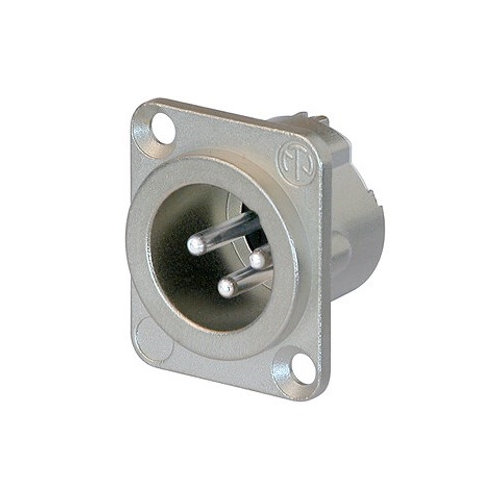 Neutrik 3 Pin Male Panel Mount with Nickel Housing and Silver Contacts