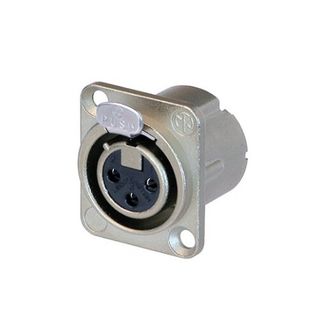 Neutrik 3 Pin Female Panel Mount with Nickel Housing and Silver Contacts