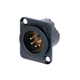 Neutrik 5 Pin Male Panel Mount with Black Housing and Gold Contacts