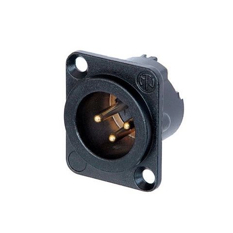 Neutrik 3 Pin Male Panel Mount - Black