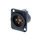 Neutrik 3 Pin Male Panel Mount - Black