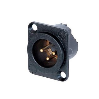 Neutrik 3 Pin Male Panel Mount - Black