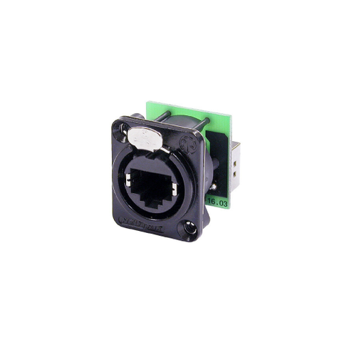 Neutrik D-TYPE receptacle rear RJ-45 Feed-Thru Socket Blk