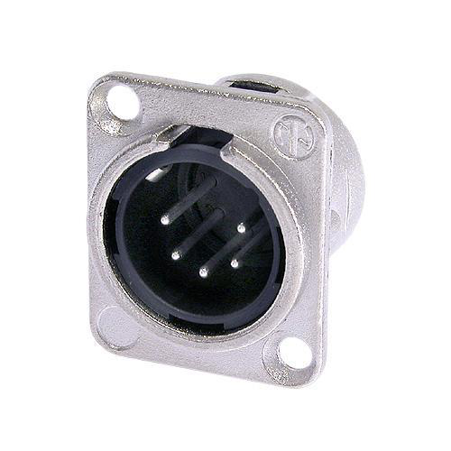 Neutrik 5 Pin Male Panel Mount with Nickel Housing & Silver Contacts