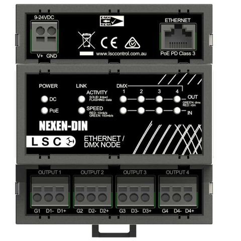 NEXEN-DIN 4port Ethernet-DMX/RDM node