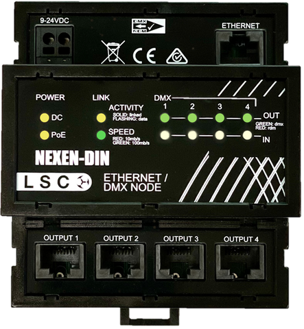 NEXEN-DIN 4port Ethernet-DMX/RDM node