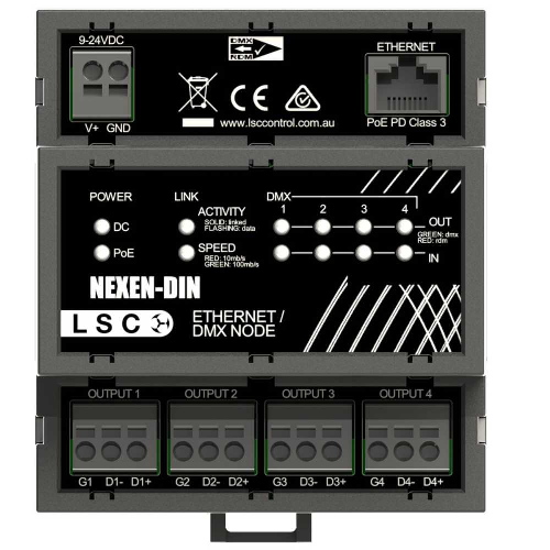 NEXEN-DIN 4port Ethernet-DMX/RDM node