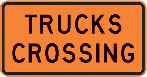 Sign Supplement "Trucks Crossing" 2 Line