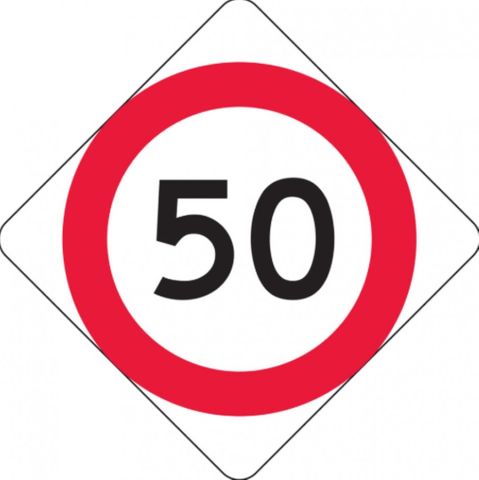 Sign Diamond Tuflite 50kph - 750x750mm