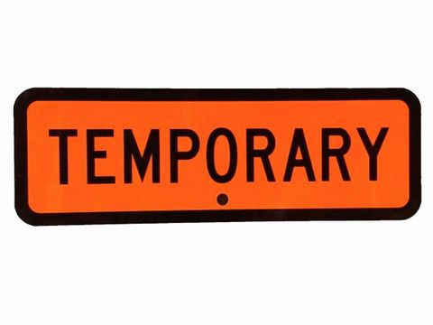 Sign Supplement "Temporary" 900x300