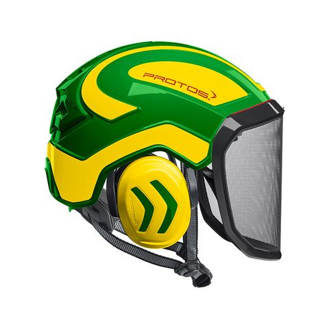 PROTOS® Integral Arborist Helmet - Green/Neon Yellow