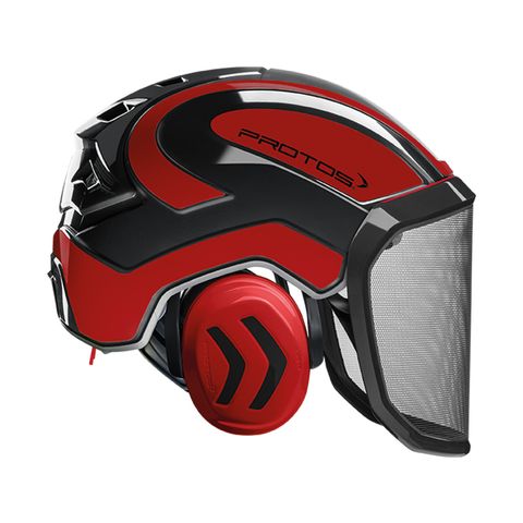 PROTOS® Integral Forestry Helmet - Black/Red