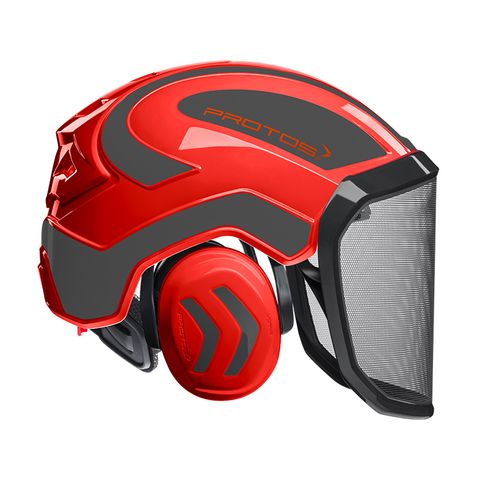 PROTOS® Integral Forestry Helmet - Red/Black