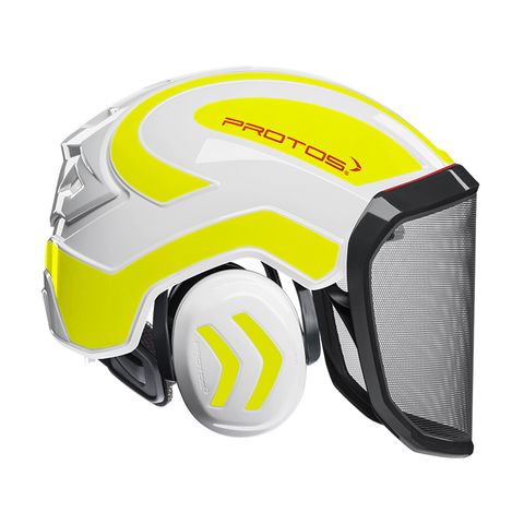 PROTOS® Integral Forestry Helmet - White/Neon-Yellow