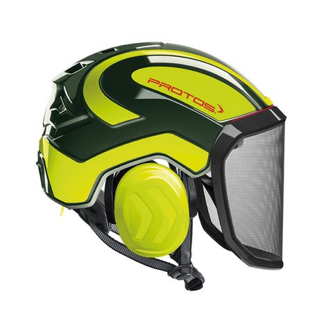 PROTOS® Integral Arborist Helmet - Olive/Neon-Yellow