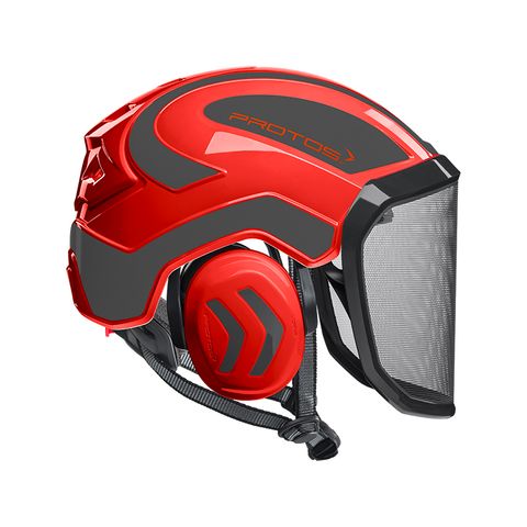 PROTOS® Integral Arborist Helmet - Red/Grey
