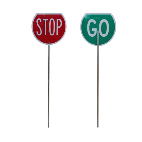 Stop/Go 450diam Aluminium Handle Lollipop Sign