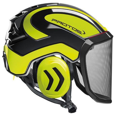 PROTOS® Integral Arborist Helmet - Black/Neon Yellow
