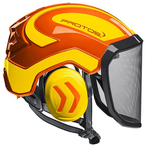 PROTOS® Integral Arborist Helmet - Orange/Yellow
