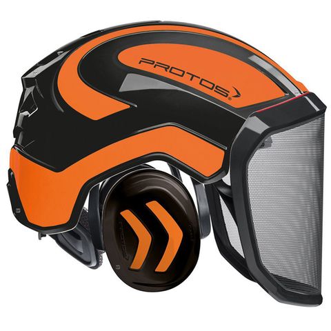 PROTOS® Integral Arborist Helmet - Black/Neon Orange