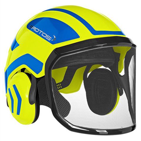 PROTOS® Integral Forestry Helmet - Neon Yellow/Blue