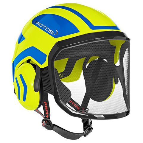 PROTOS® Integral Arborist Helmet - Neon Yellow/Blue