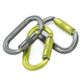 ISC Aluminium Oval Supersafe Carabiner - 3 Pack (Lemon/Titanium Grey)