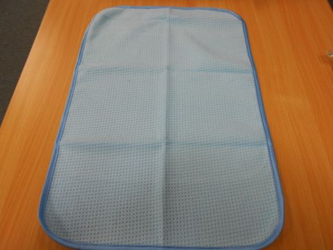 BLUE WAFFLE DRYING CLOTH 60 X 40. SILK EDGE. INDIVIDUALLY WRAPPED