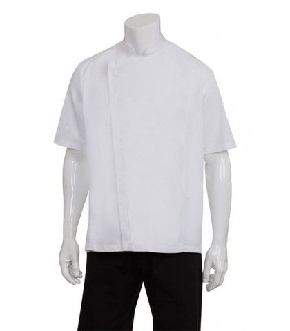 Cannes White Press Stud Chef Jacket S