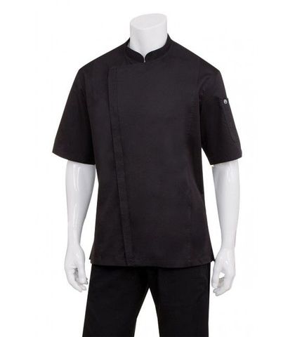 Cannes Black Press Stud Chef Jacket L