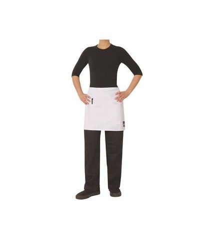 ProChef 1/2 Waist Apron White Poly/Cotton 70x40cm W/Pocket