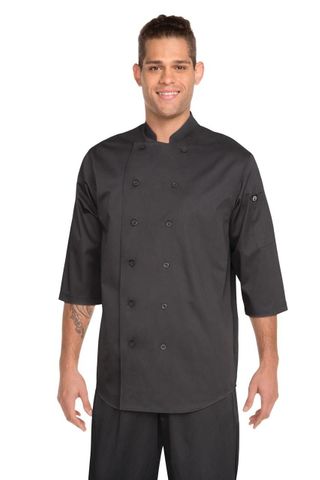 3/4 Sleeve Chef Shirt - Black L