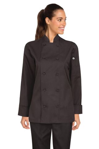 Sofia Womens Chef Coat Black XS