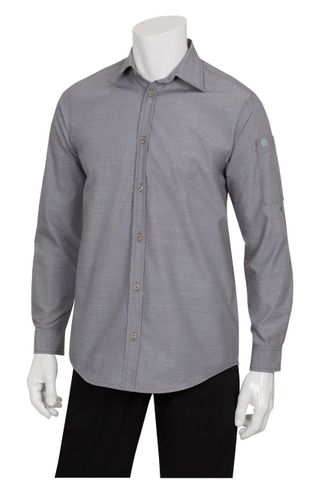 Mens Chambray Grey Shirt L