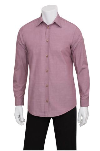 Mens Chambray Dusty Rose Shirt S