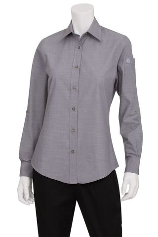 Ladies Chambray Grey Shirt S