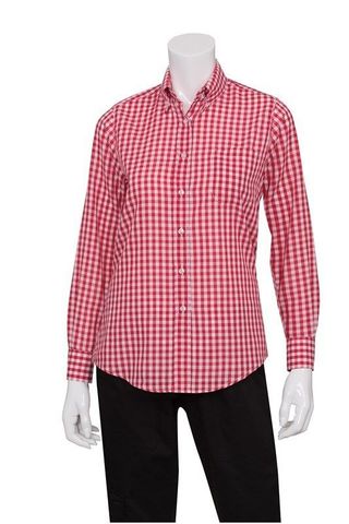 Womens Red Gingham Dress Shirt S