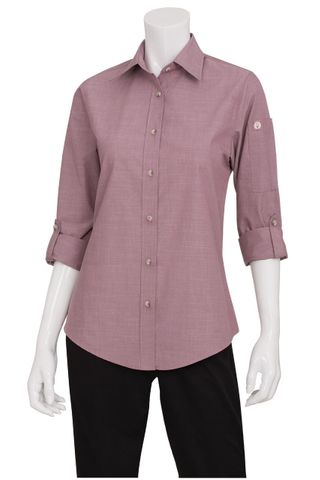 Ladies Chambray Dusty Rose Shirt XS