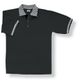 Black Polo with Checked Cuff and Collar M