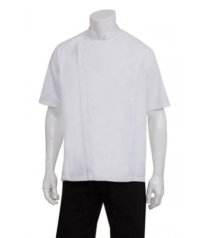 Cannes White Press Stud Chef Jacket L